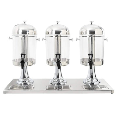 VIDAXL Drei -Stern -Saft -Saftspender Edelstahl 3x8 l