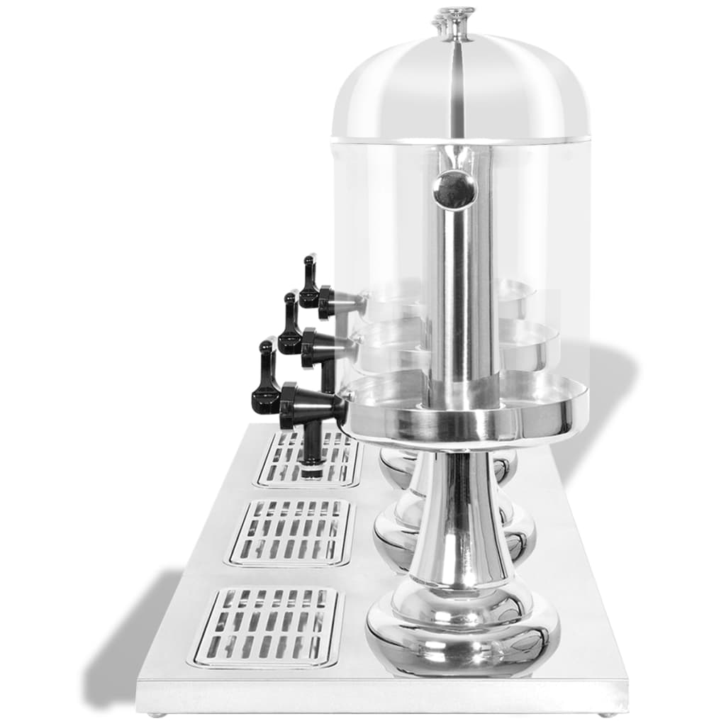 VIDAXL Drei -Stern -Saft -Saftspender Edelstahl 3x8 l