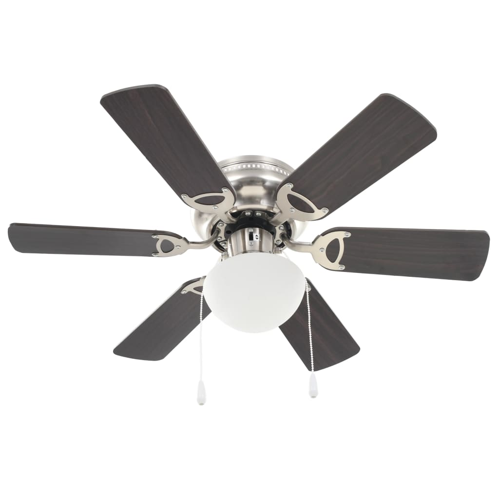 Vidaxl Deckenventilator mit Lampe 82 cm dunkelbraun