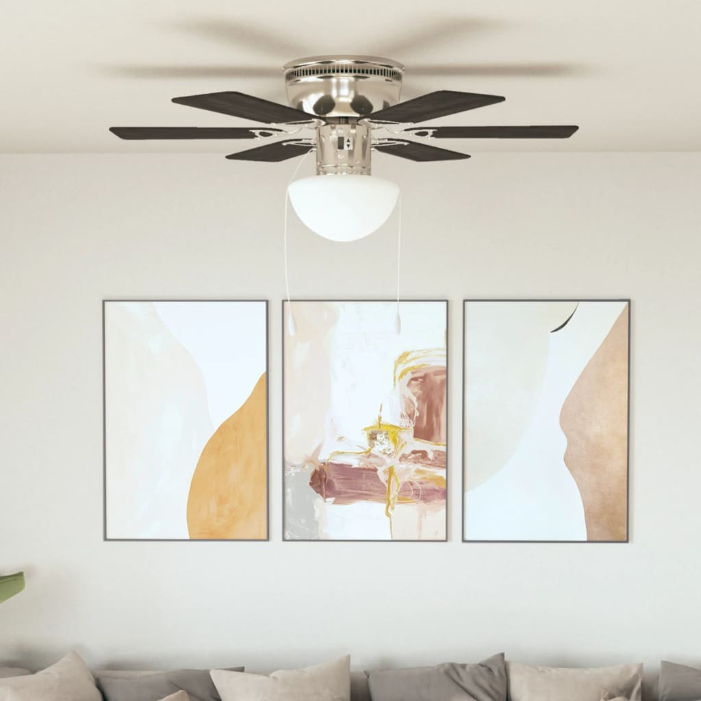 Vidaxl Deckenventilator mit Lampe 82 cm dunkelbraun