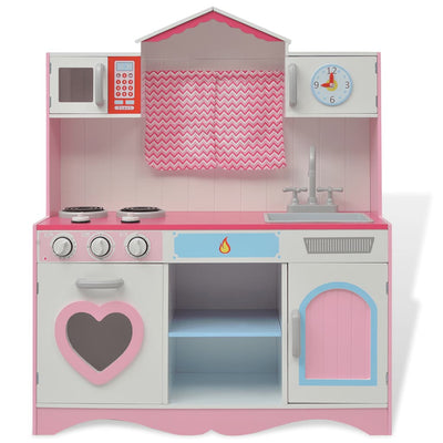 Vidaxl Spielzeugküche Rosa und Weiß 82x30x100 cm Holz