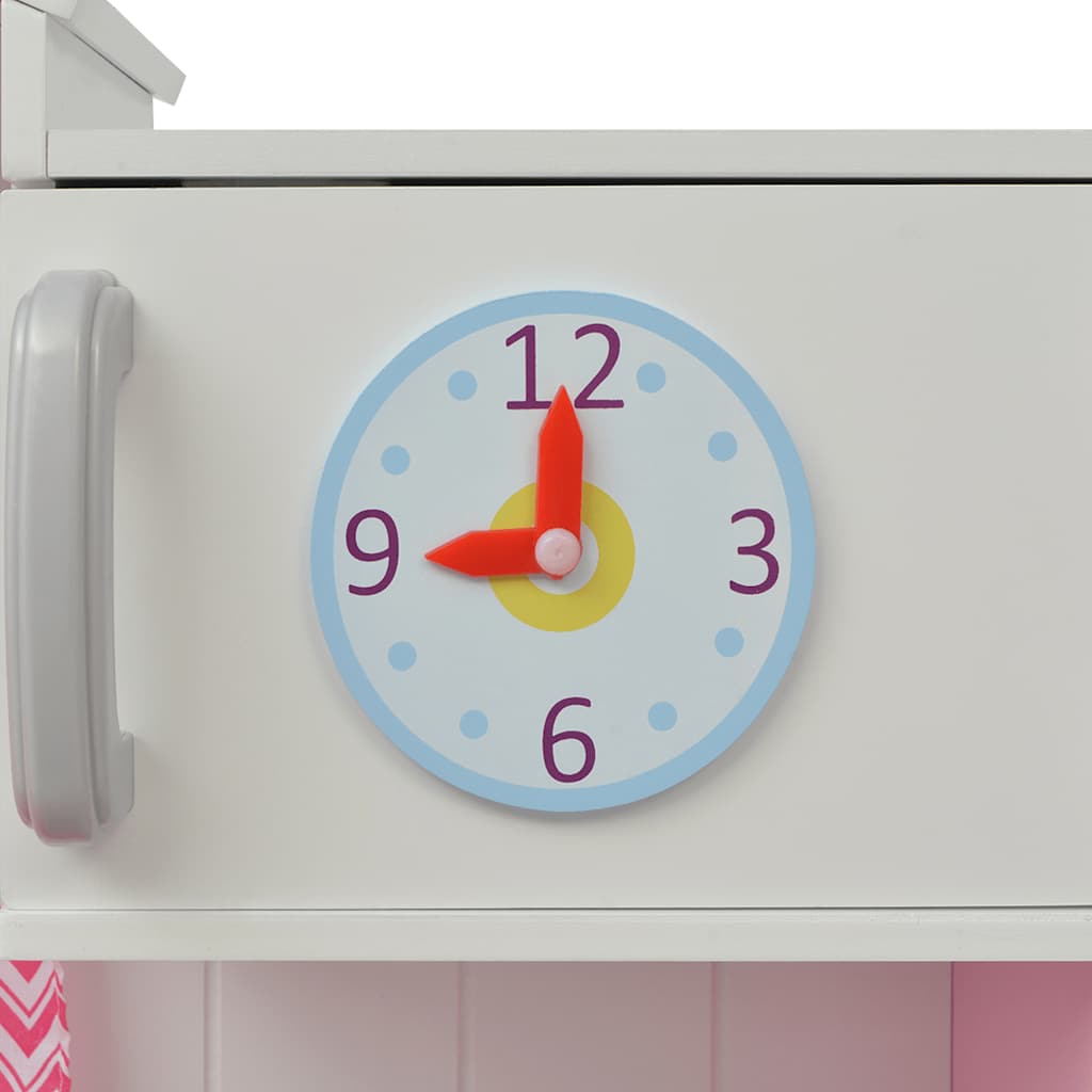 Vidaxl Spielzeugküche Rosa und Weiß 82x30x100 cm Holz
