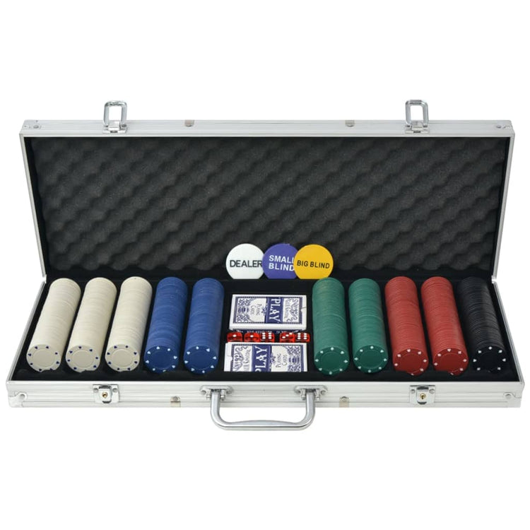 Vidaxl Poker -Set mit 500 Chips Aluminium