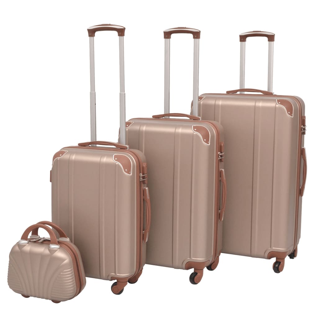 Vidaxl Hard Rolling Koffer Set Champagner 4-DLG