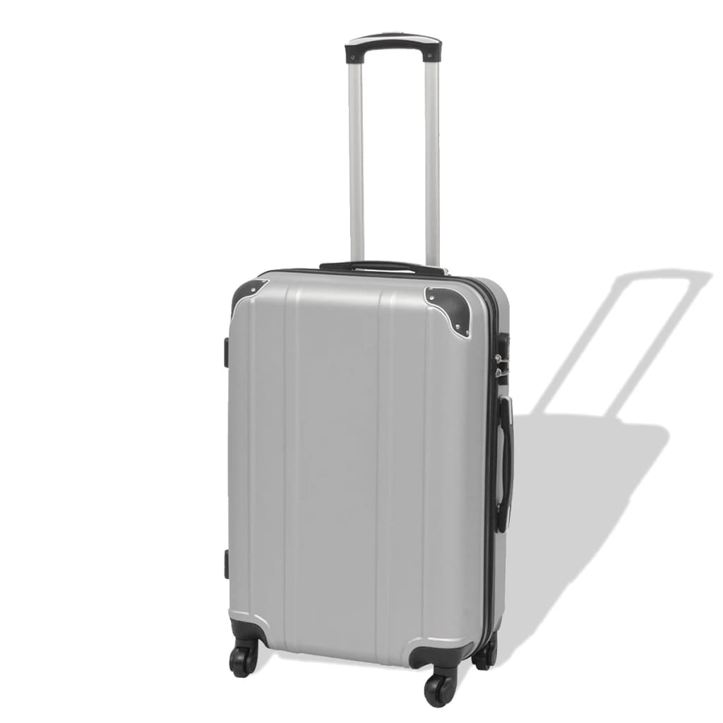 Vidaxl Hard Rolling Case Set Silber 4-DLG