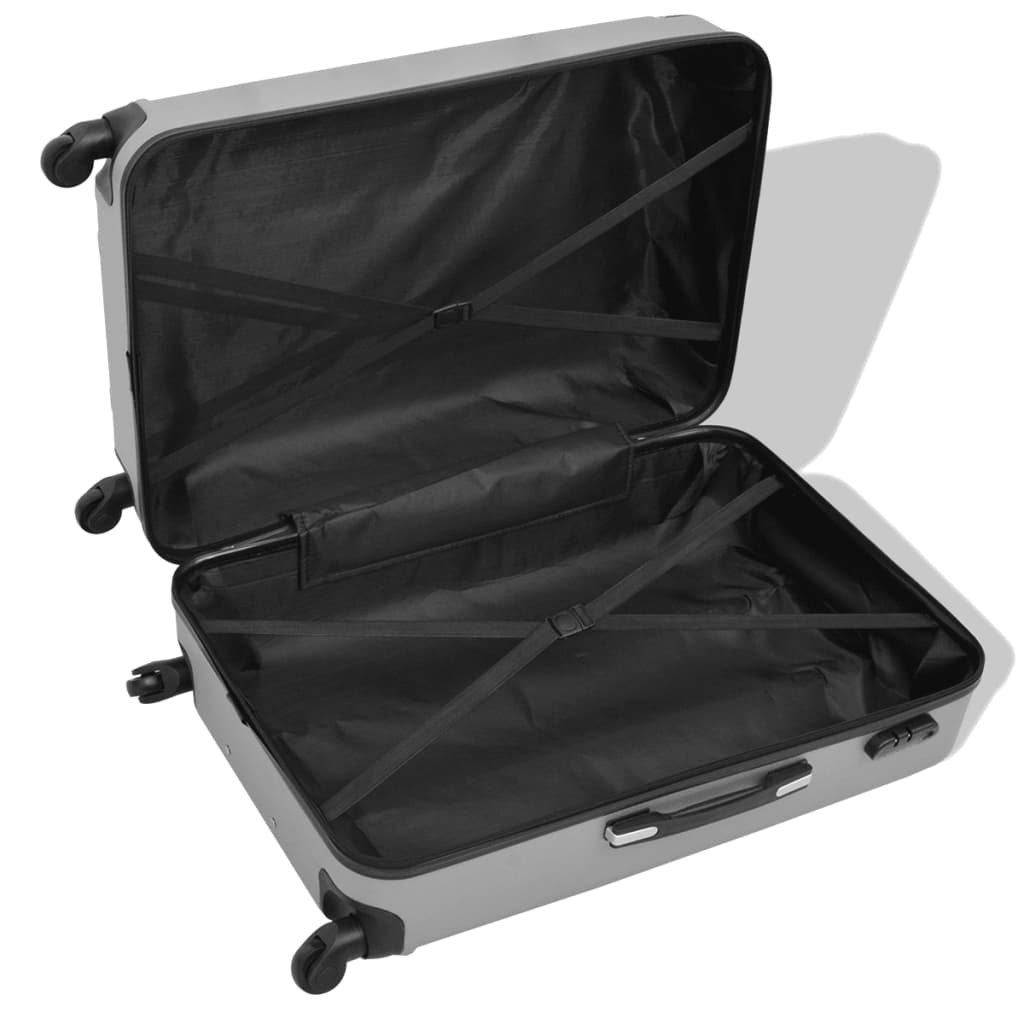 Vidaxl Hard Rolling Case Set Silber 4-DLG
