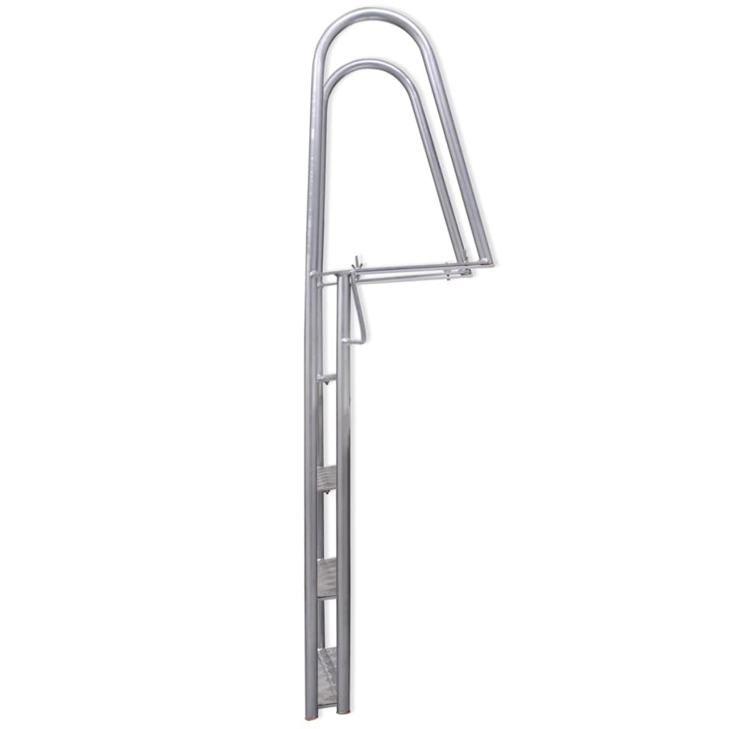 Vidaxl Dock Swimming Pool Leiter mit 4 Stufen Aluminium 167 cm