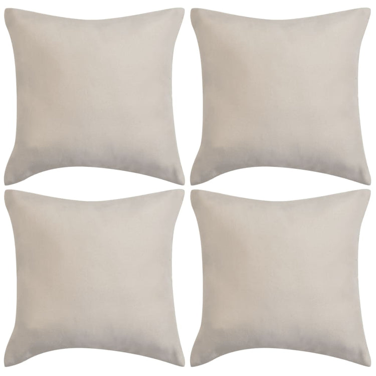 Vidaxl -Kissen umfasst 4 Stücke Beige Imitation Wildleder 40x40 cm Polyester