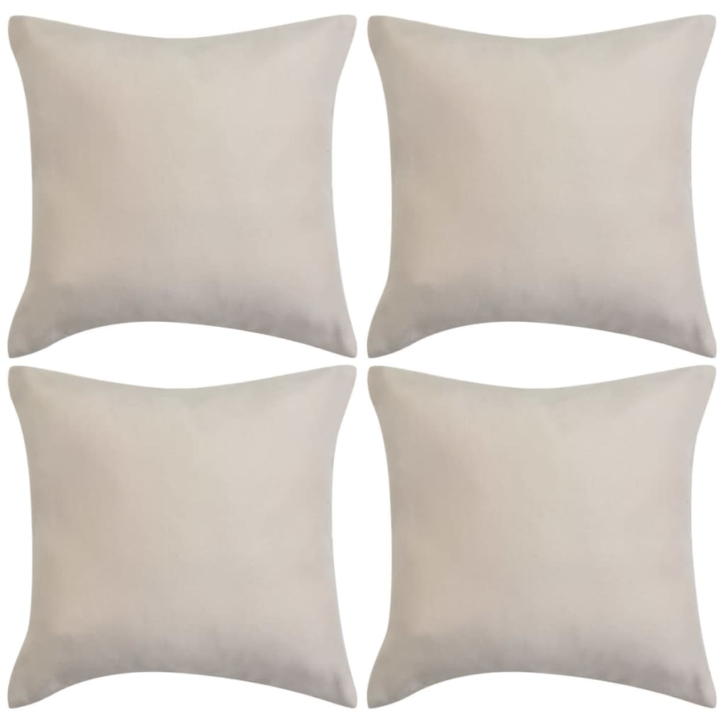 Vidaxl -Kissen umfasst 4 Stücke Beige Imitation Wildleder 50x50 cm Polyester