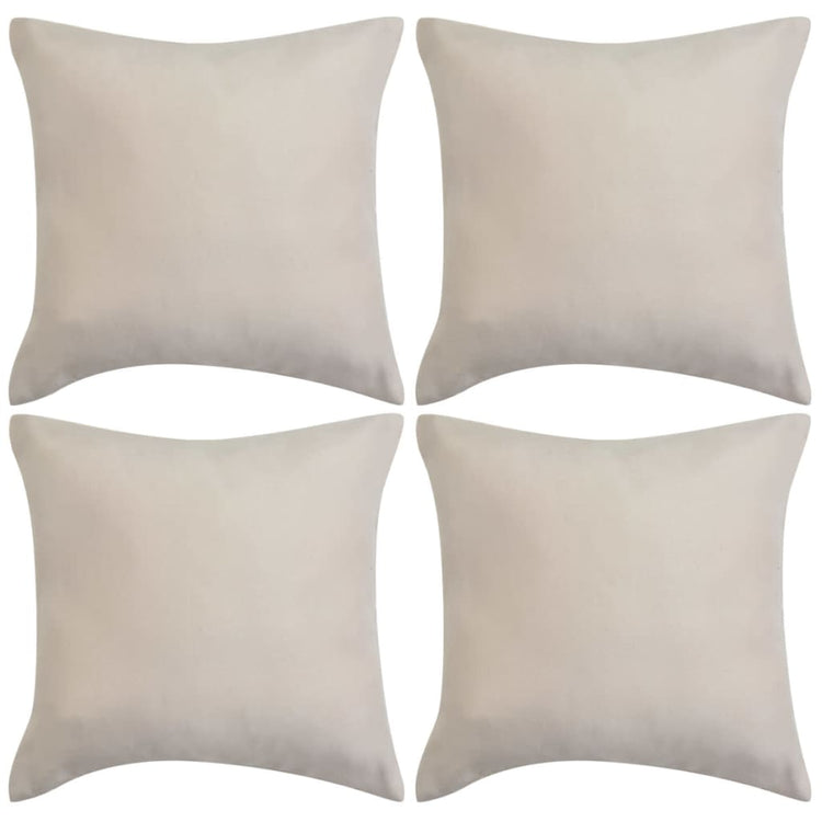 Vidaxl -Kissen umfasst 4 Stücke Beige Imitation Wildleder 50x50 cm Polyester