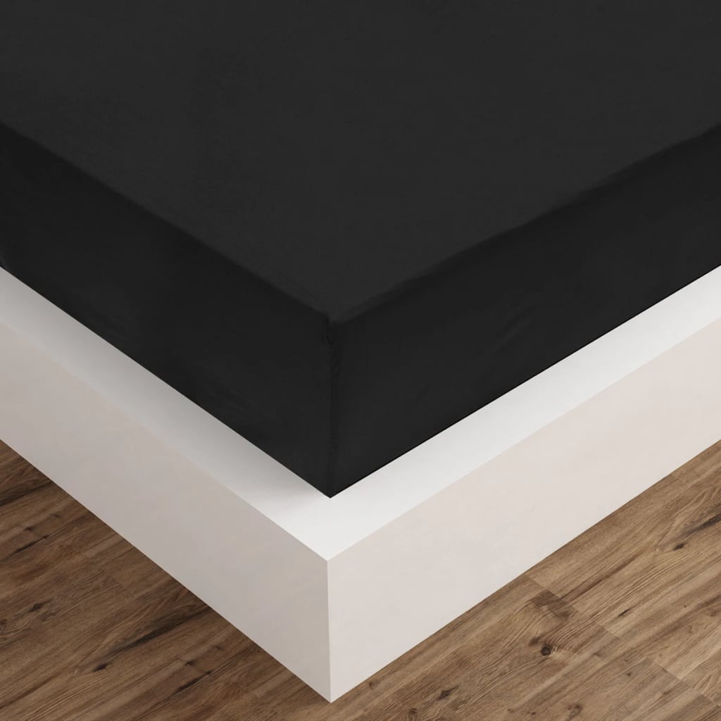 VIDAXL STADTET 2 ST 180x200 cm Baumwollschwarz