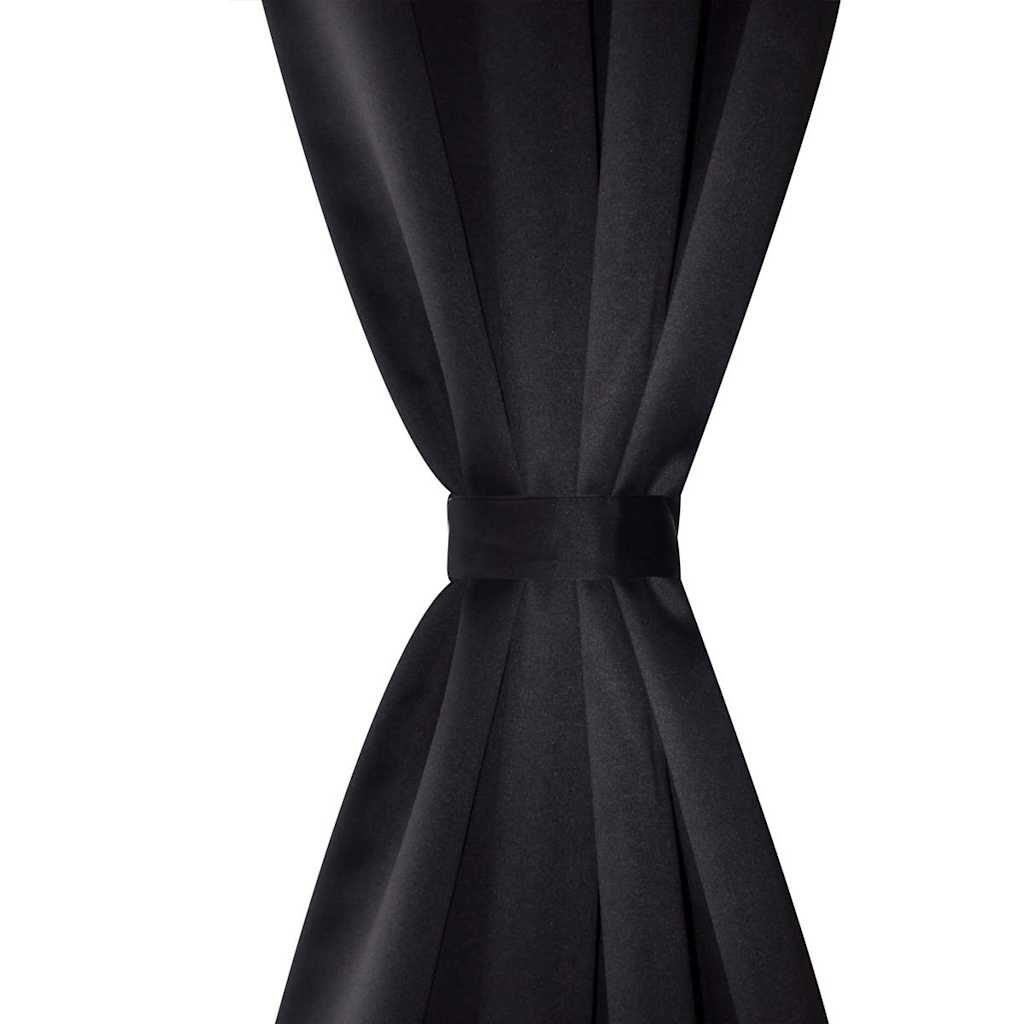 VIDAXL -Vorhänge mit Metallringen Blackout 135x175 cm schwarz 2 STs