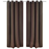 VIDAXL -Vorhänge mit Metallringen Blackout 135x175 Brown 2 PCs