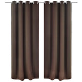 VIDAXL -Vorhänge mit Metallringen Blackout 135x175 Brown 2 PCs - afbeelding 1