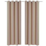 VIDAXL -Vorhänge mit Metallringen Blackout 135x175 Cream 2 PCs - afbeelding 1