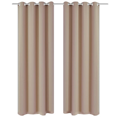 VIDAXL -Vorhänge mit Metallringen Blackout 135x175 Cream 2 PCs