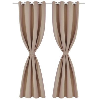 VIDAXL -Vorhänge mit Metallringen Blackout 135x175 Cream 2 PCs