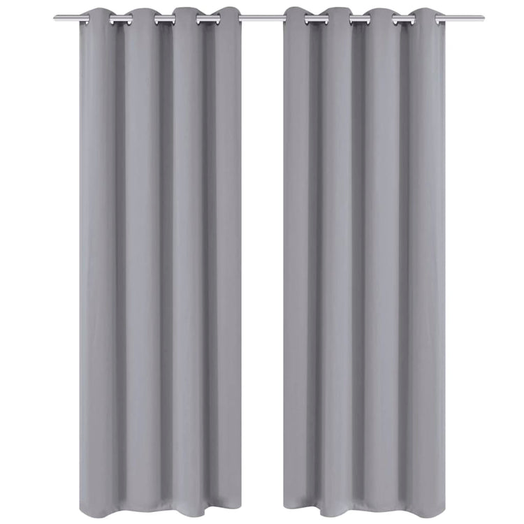 VIDAXL -Vorhänge mit Metallringen Blackout 135x175 Grau 2 PCs