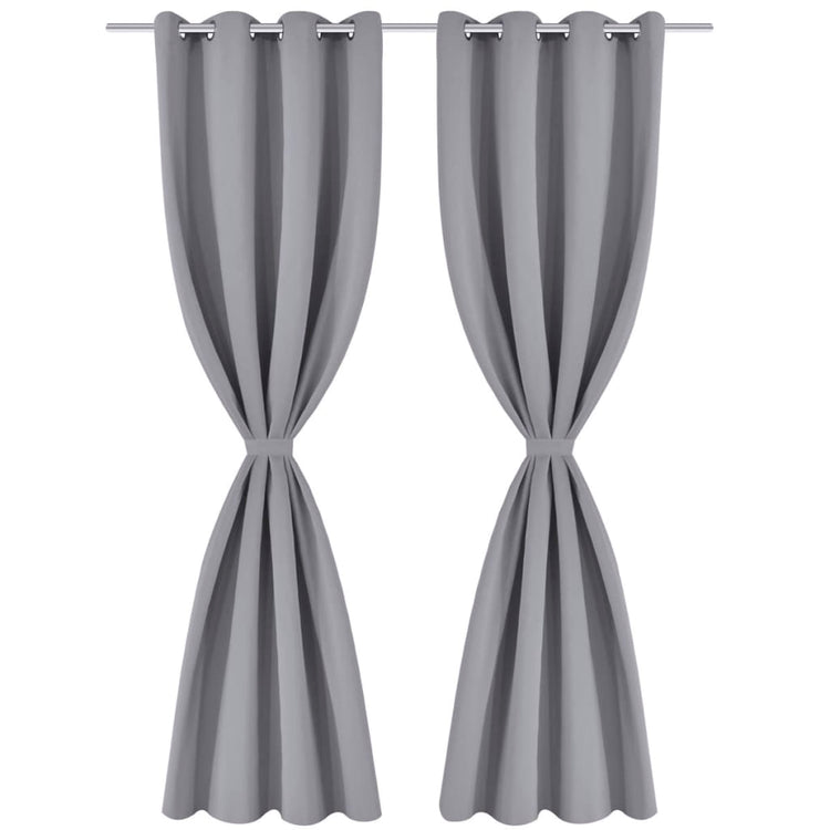 VIDAXL -Vorhänge mit Metallringen Blackout 135x175 Grau 2 PCs