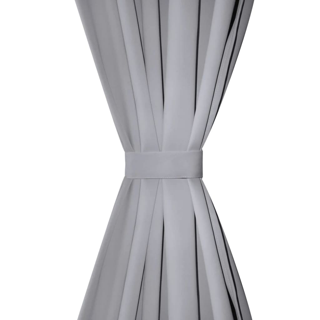 VIDAXL -Vorhänge mit Metallringen Blackout 135x175 Grau 2 PCs