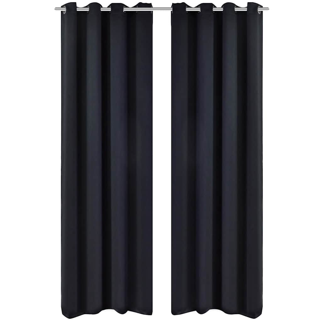 Vidaxl -Vorhang mit Metallringen Blackout 270x245 Schwarz