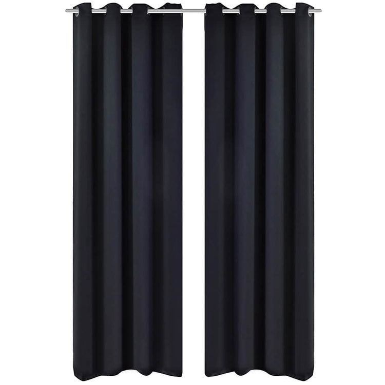 Vidaxl -Vorhang mit Metallringen Blackout 270x245 Schwarz