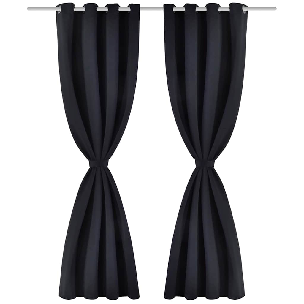 Vidaxl -Vorhang mit Metallringen Blackout 270x245 Schwarz