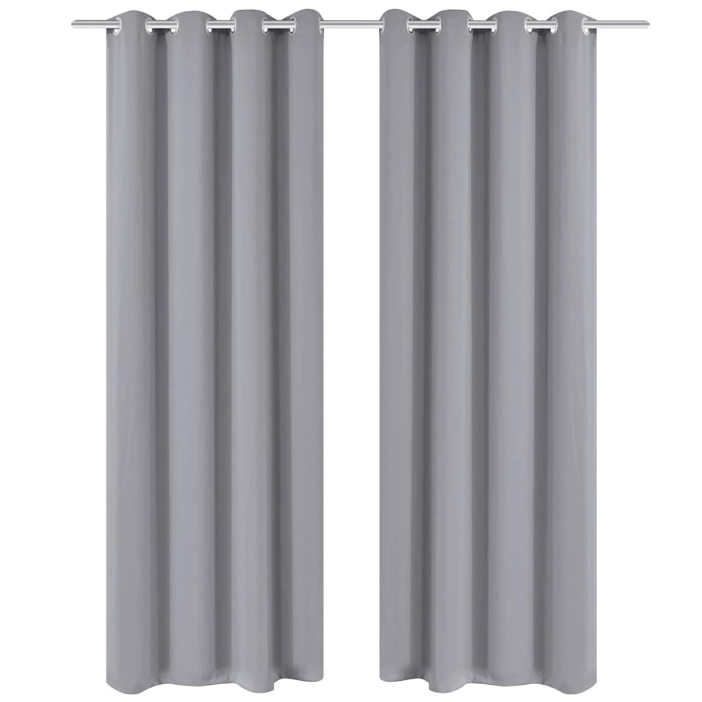 Vidaxl -Vorhang mit Metallringen Blackout 270x245 Grau