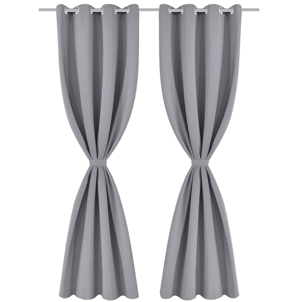 Vidaxl -Vorhang mit Metallringen Blackout 270x245 Grau