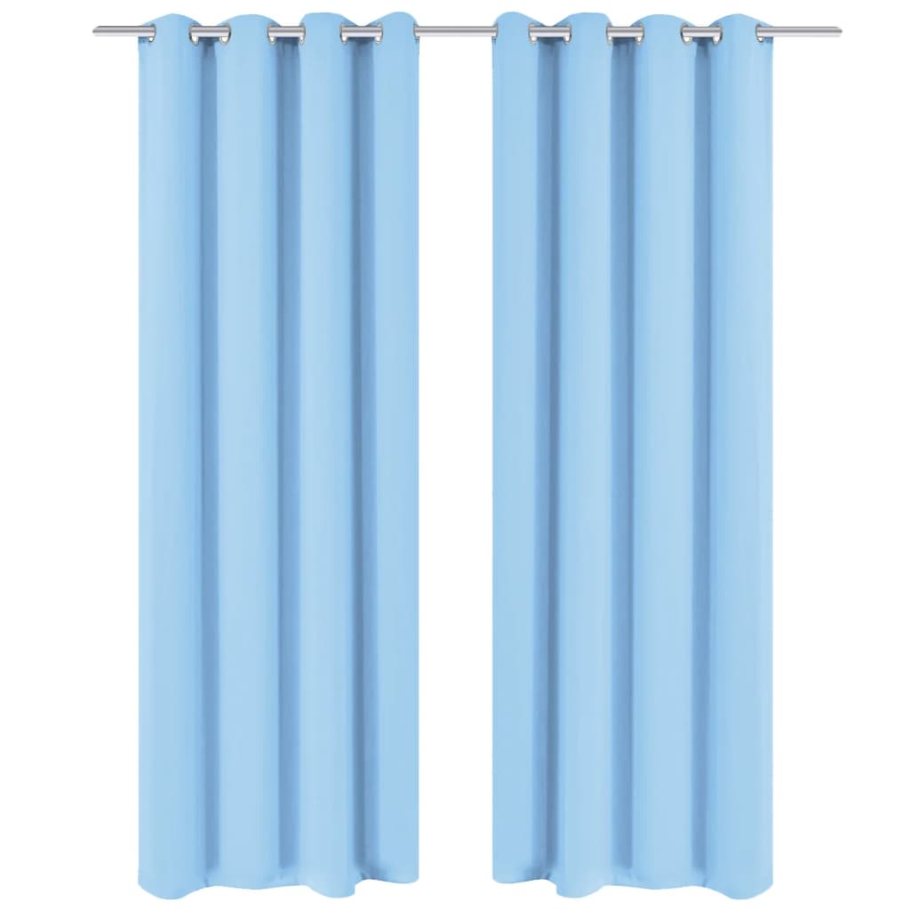 VIDAXL -Vorhänge mit Metallringen Blackout 135x175 Türkis 2 PCs