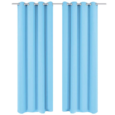 VIDAXL -Vorhänge mit Metallringen Blackout 135x175 Türkis 2 PCs