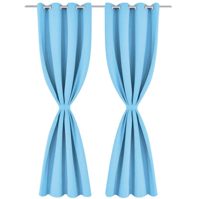 VIDAXL -Vorhänge mit Metallringen Blackout 135x175 Türkis 2 PCs