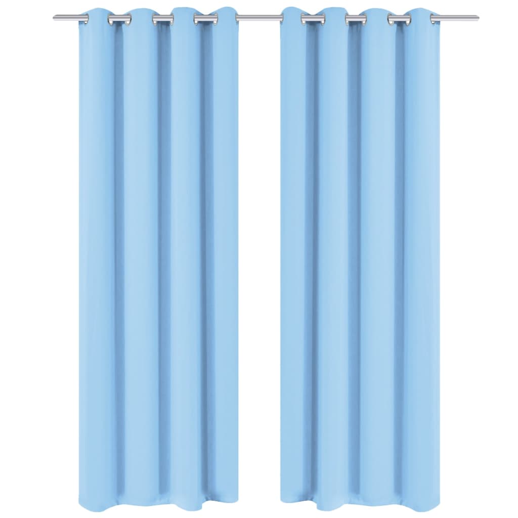 VIDAXL -Vorhänge mit Metallringen Blackout 135x245 Türkis 2 Sts