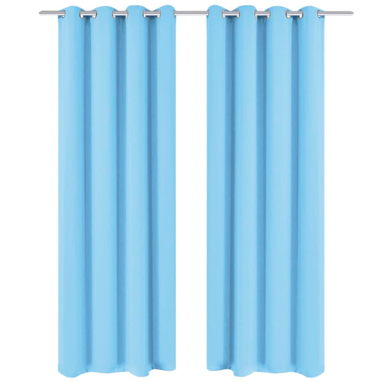 VIDAXL -Vorhänge mit Metallringen Blackout 135x245 Türkis 2 Sts