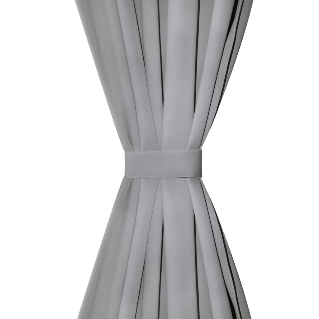 Vidaxl-Mikrosatinvorhänge mit Schleifen 140x245 cm grau 2 STs