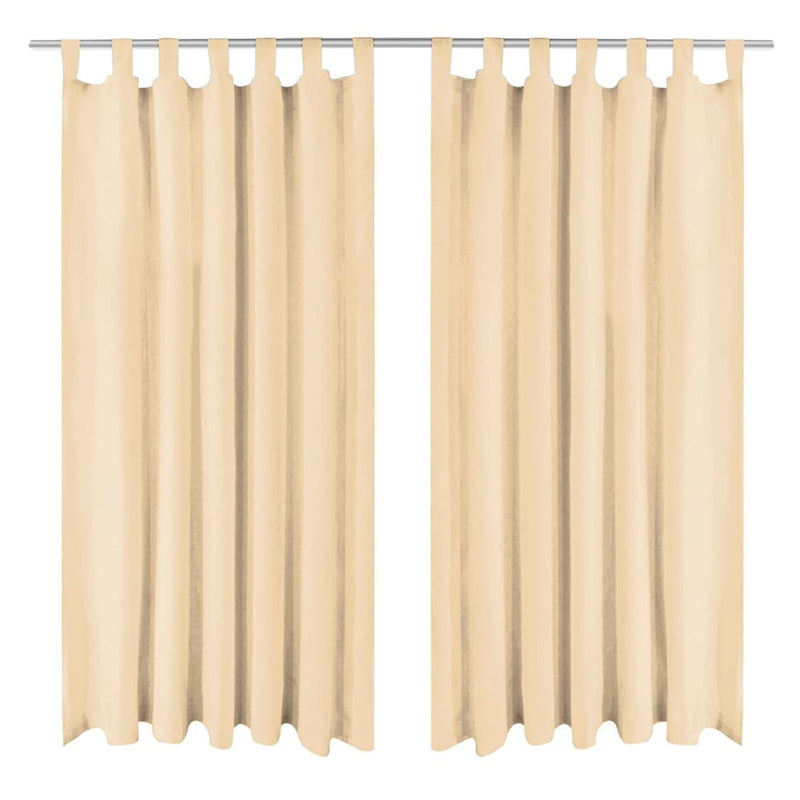 Vidaxl-Mikrosatinvorhänge mit Schleifen 140x175 cm Beige 2 PCs