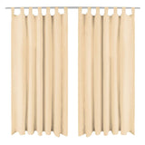 Vidaxl-Mikrosatinvorhänge mit Schleifen 140x225 cm Beige 2 PCs - afbeelding 1
