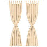 Vidaxl-Mikrosatinvorhänge mit Schleifen 140x225 cm Beige 2 PCs - afbeelding 2