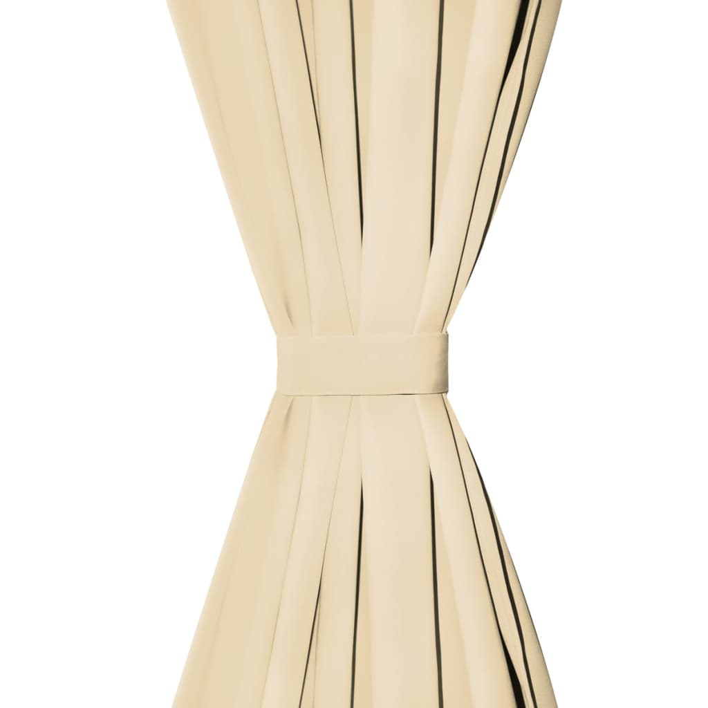 Vidaxl-Mikrosatinvorhänge mit Schleifen 140x225 cm Beige 2 PCs