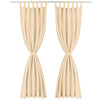 VIDAXL-Mikrosatinvorhänge mit Schleifen 140x245 cm Beige 2 PCs