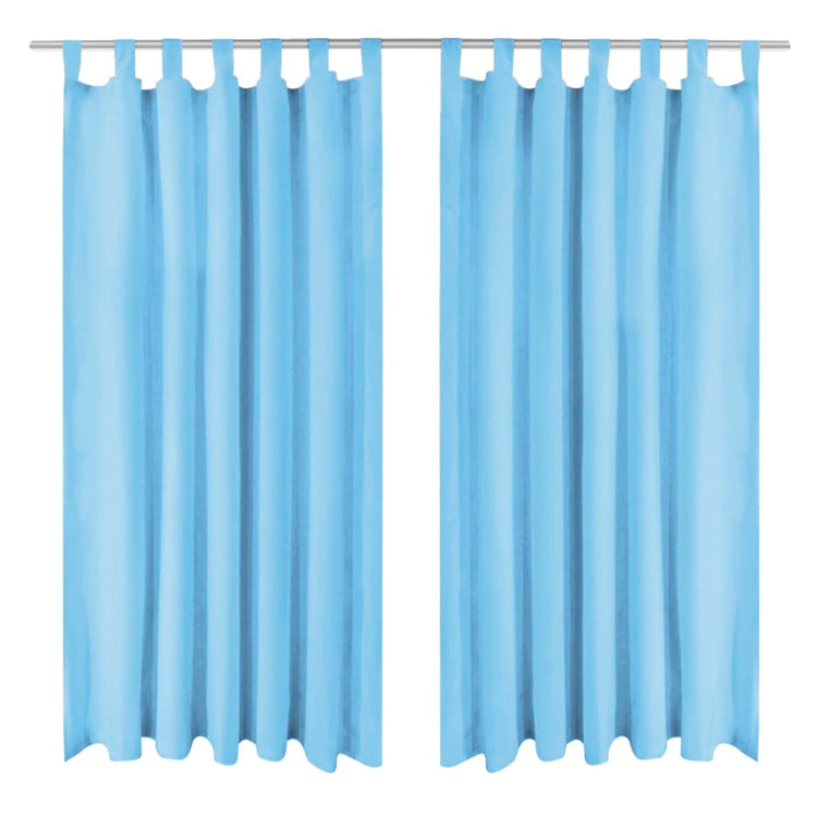 VIDAXL-Mikrosatinvorhänge mit Schleifen 140x245 cm türkis 2 STs