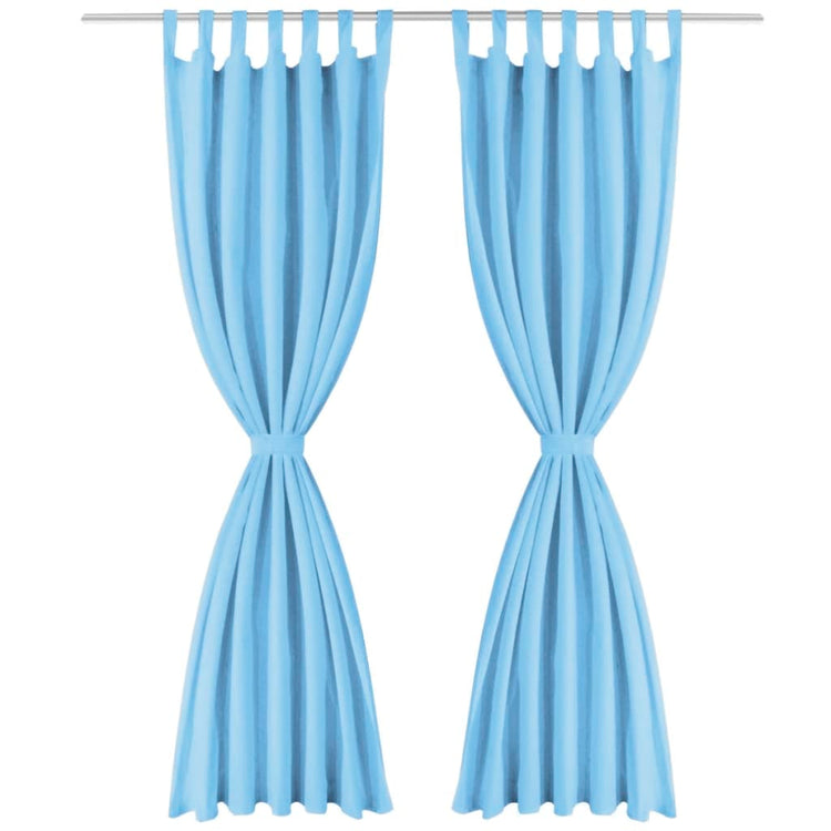 VIDAXL-Mikrosatinvorhänge mit Schleifen 140x245 cm türkis 2 STs