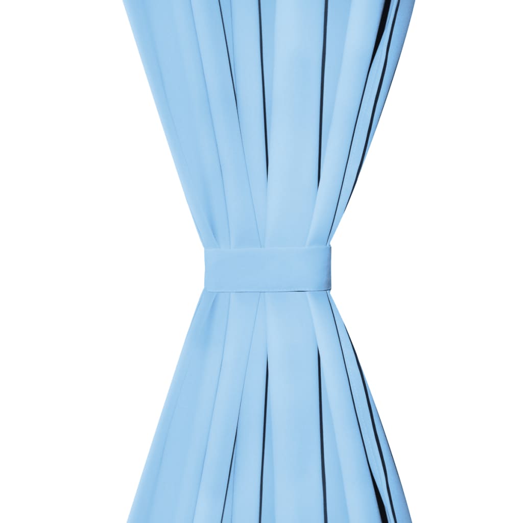 VIDAXL-Mikrosatinvorhänge mit Schleifen 140x245 cm türkis 2 STs