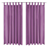 Vidaxl-Mikrosatinvorhänge mit Schleifen 140x175 cm Lila 2 STs - afbeelding 1
