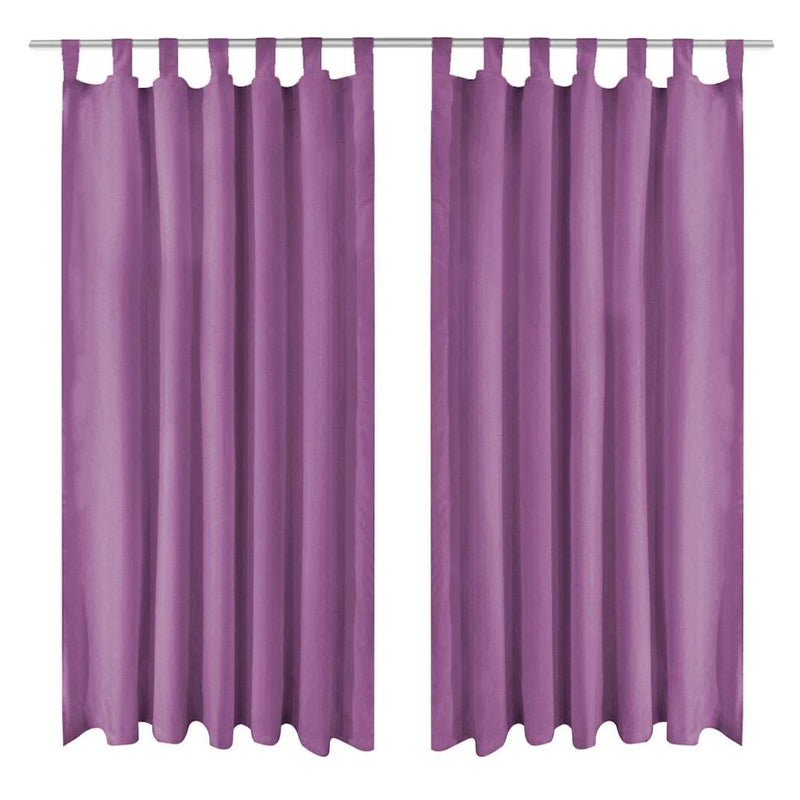 Vidaxl-Mikrosatinvorhänge mit Schleifen 140x175 cm Lila 2 STs