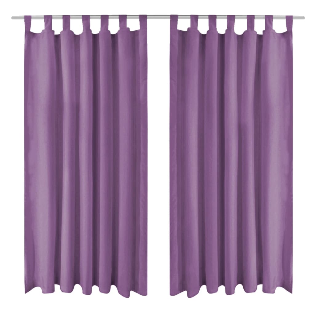 Vidaxl-Mikrosatinvorhänge mit Schleifen 140x175 cm Lila 2 STs