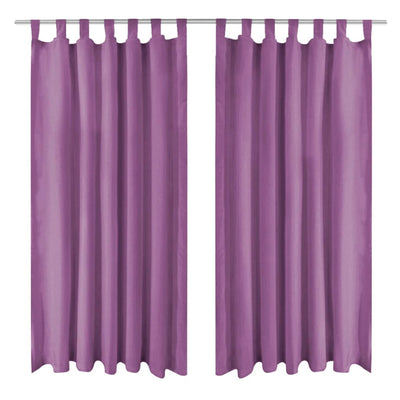 Vidaxl-Mikrosatinvorhänge mit Schleifen 140x175 cm Lila 2 STs