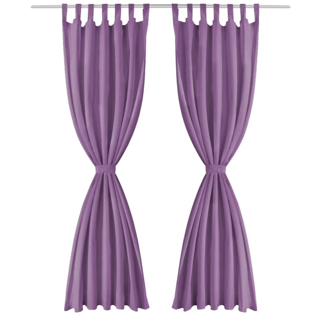 Vidaxl-Mikrosatinvorhänge mit Schleifen 140x175 cm Lila 2 STs
