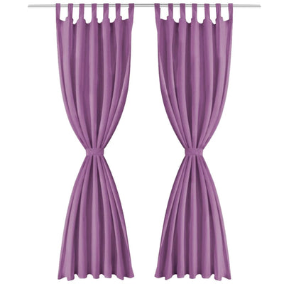 Vidaxl-Mikrosatinvorhänge mit Schleifen 140x175 cm Lila 2 STs