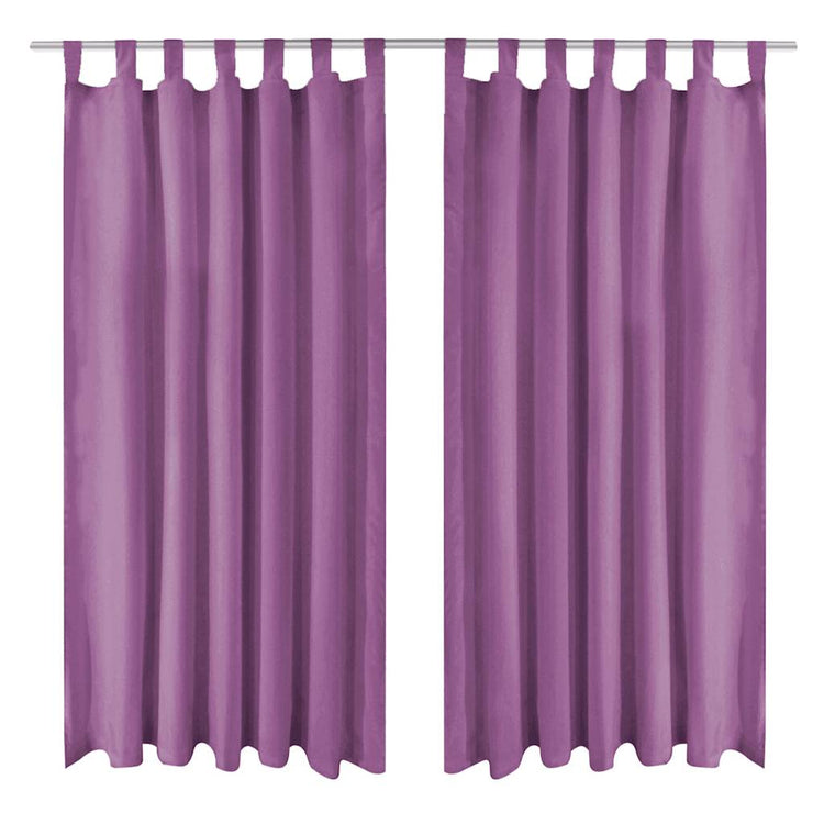 Vidaxl-Mikrosatinvorhänge mit Schleifen 140x225 cm Lila 2 STs